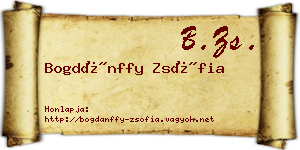 Bogdánffy Zsófia névjegykártya
