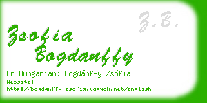 zsofia bogdanffy business card