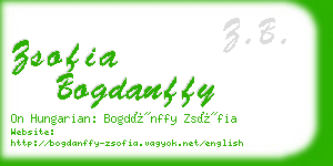 zsofia bogdanffy business card